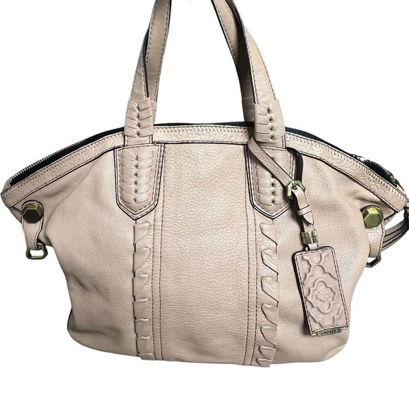 OrYany Tan Beige Cassie Pebbled Leather Satchel Bag Braided - Picture 1 of 16